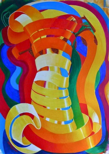 Bernard Hoyes painting - Ribbons To Unite
